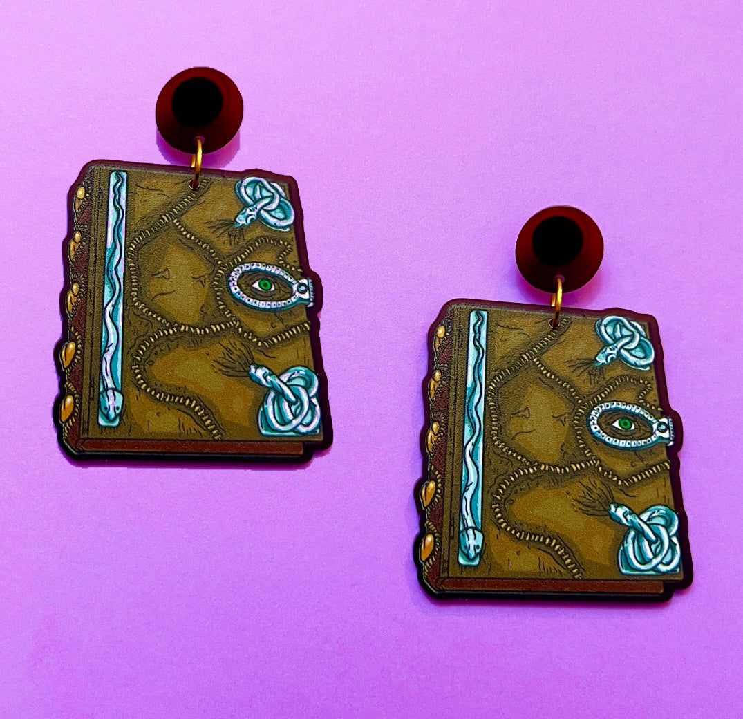 Book of Spells Drop Earrings