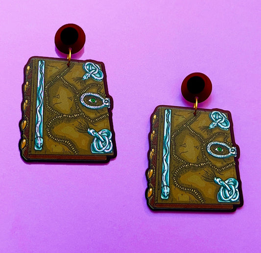 Book of Spells Drop Earrings