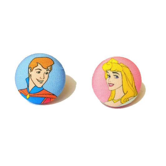 Aurora & Phillip Fabric Button Earrings