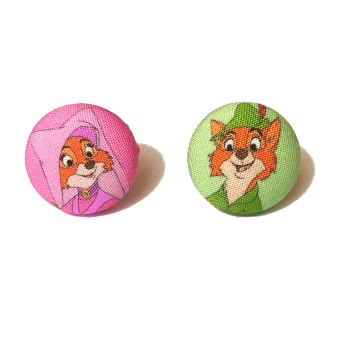Robin & Marian Fabric Button Earrings
