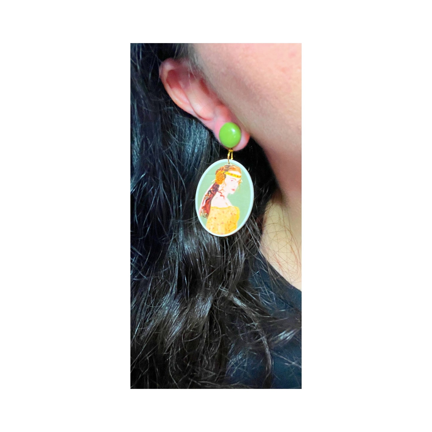 Padme Oval Acrylic Drop Earrings