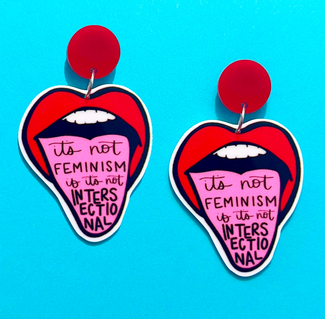 Intersectional Feminist Acrylic Drop Earrings