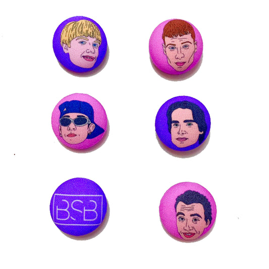 Backstreet Boys Mix and Match Fabric Button Earrings