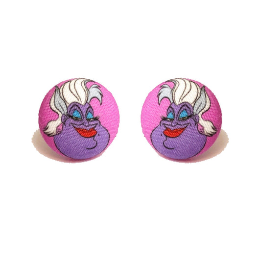 Ursula Fabric Button Earrings