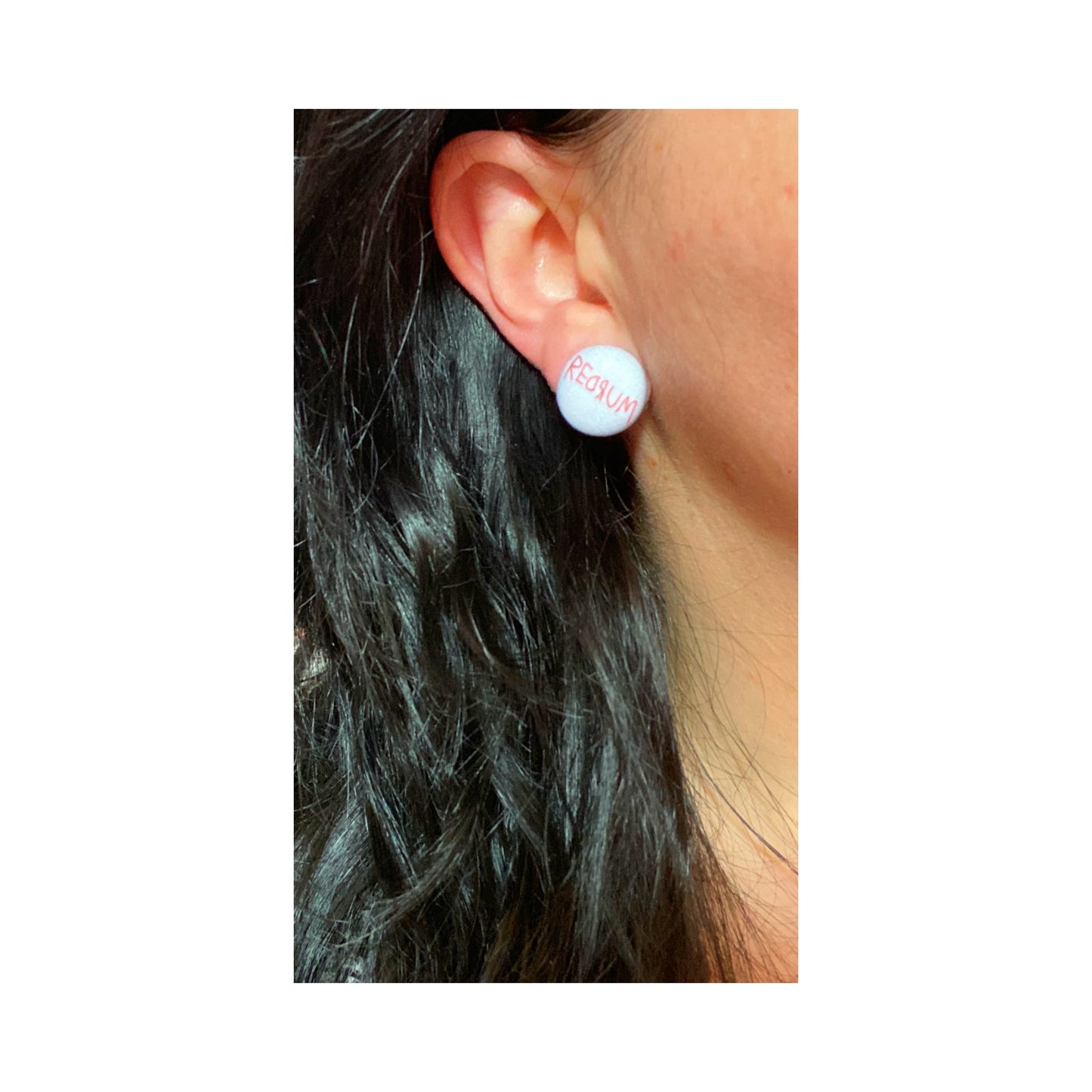 Redrum The Shining Fabric Button Earrings