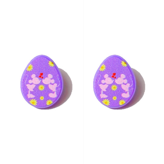 Lavender Mouse Easter Egg Silhouette Post Earrings