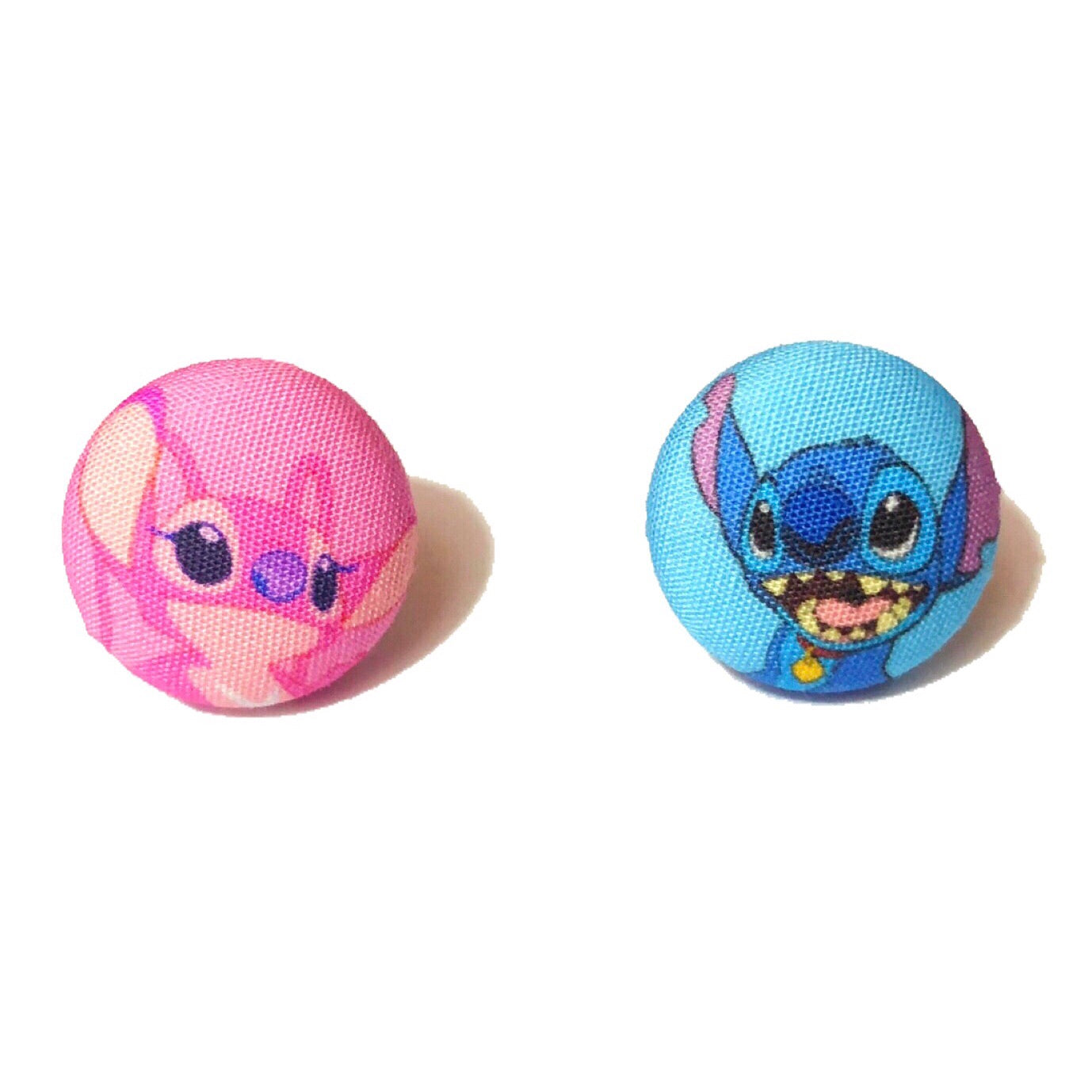 Stitch & Angel Fabric Button Earrings