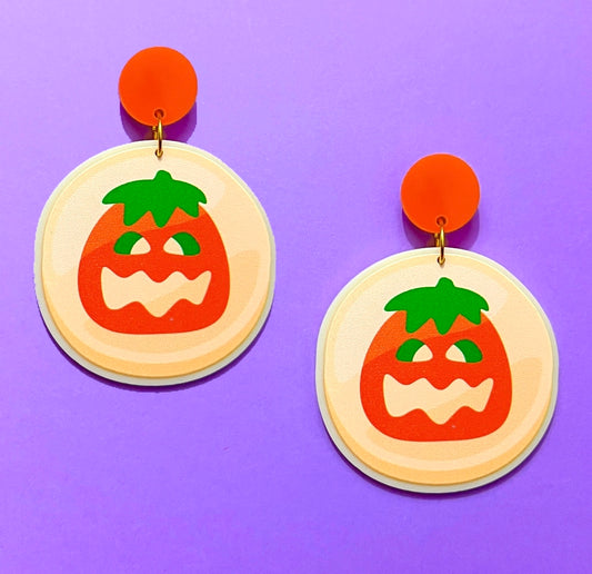 Pumpkin Cookie Acrylic Drop Earrings