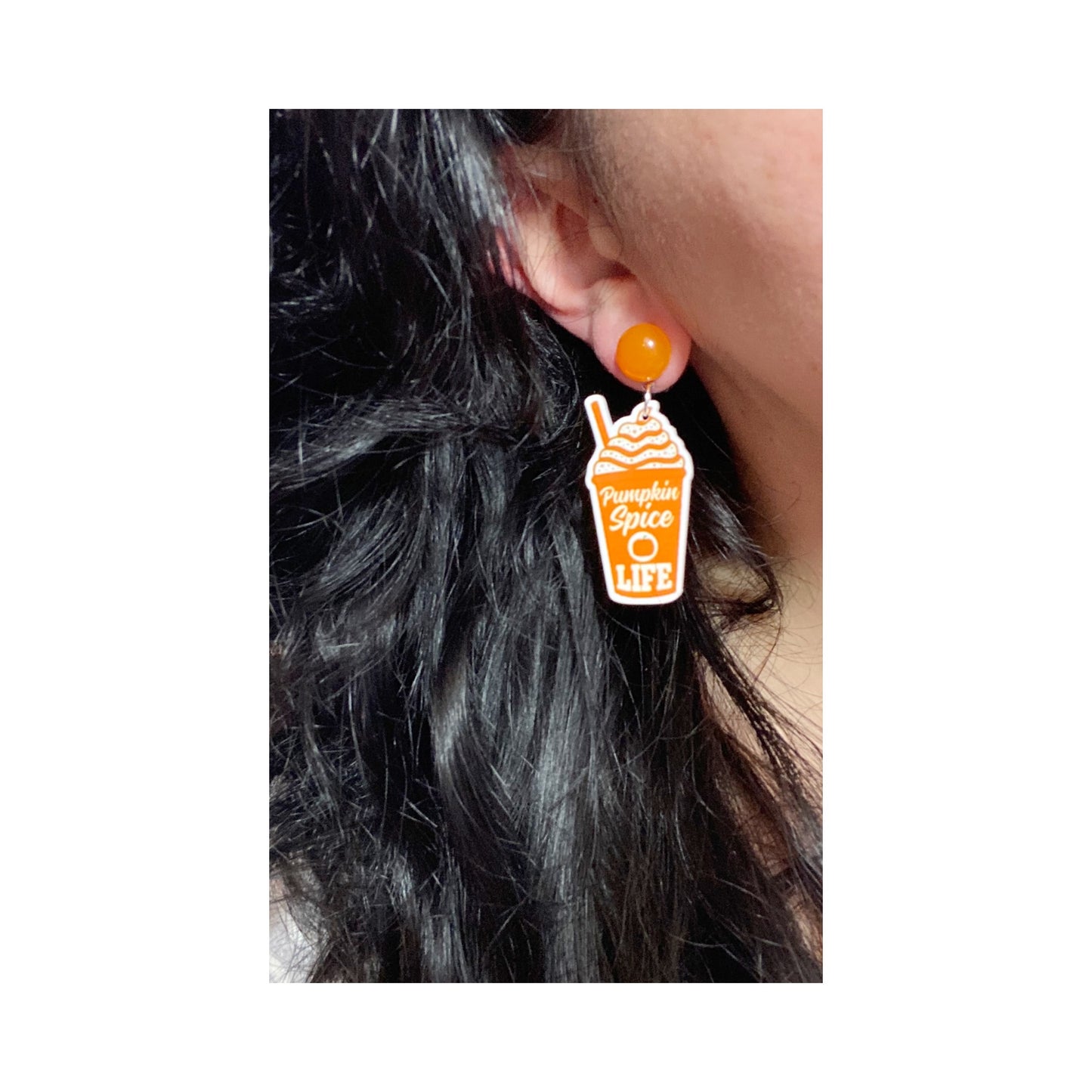 Pumpkin Spice Life Acrylic Drop Earrings