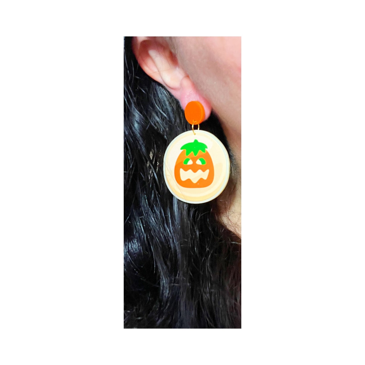 Pumpkin Cookie Acrylic Drop Earrings