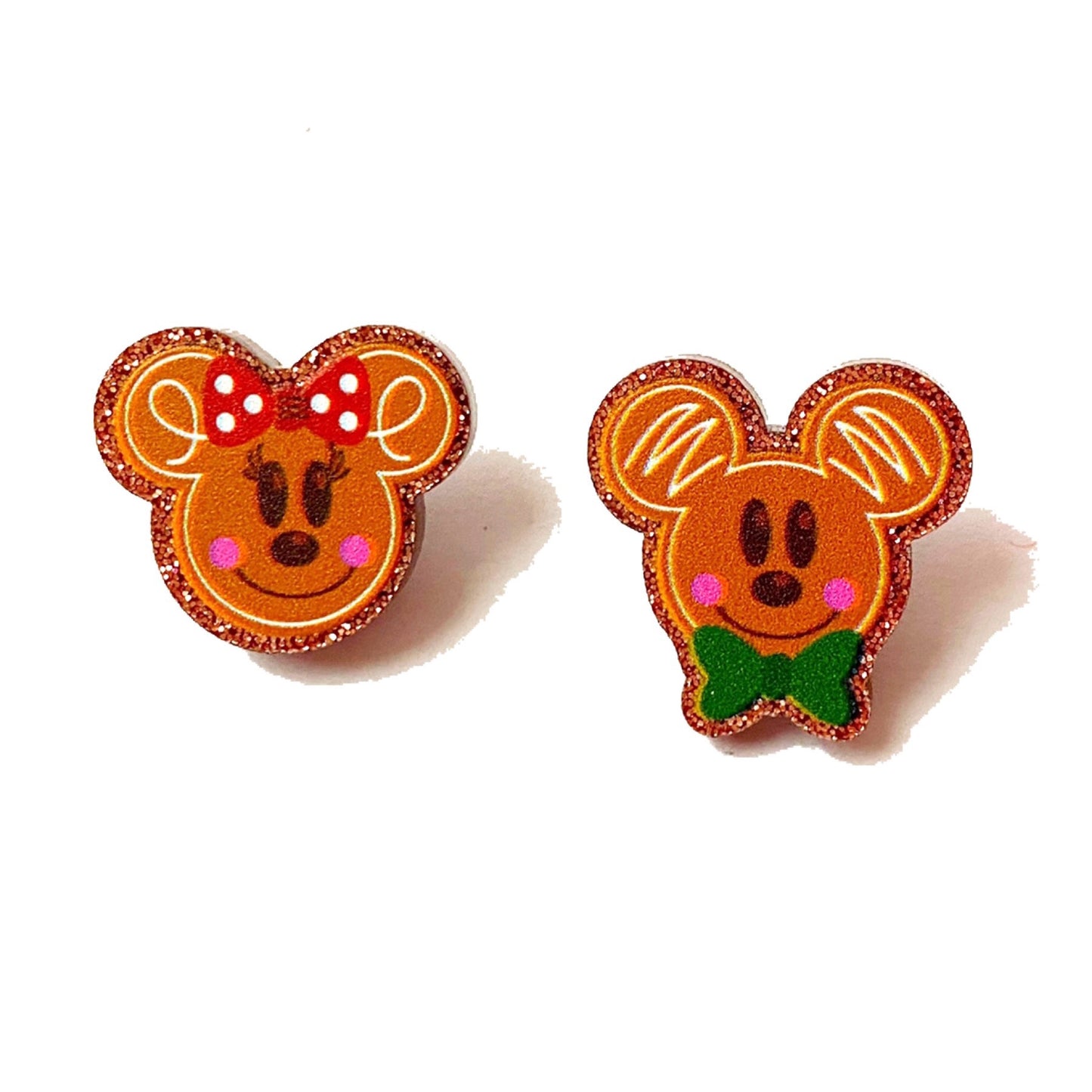 Mouse Gingerbread Head Post Earrings