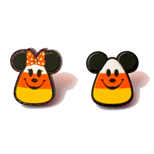 Mouse Candy Corn Post Earrings