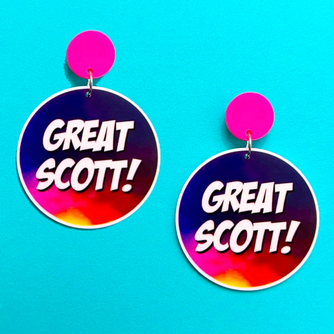 Great Scott!  Acrylic Drop Earrings