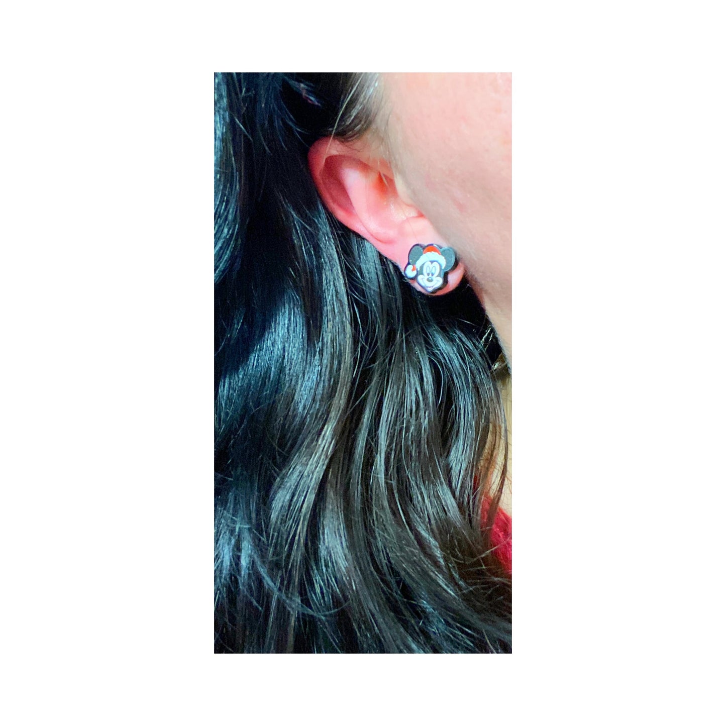 Mouse Santa Hat Post Earrings