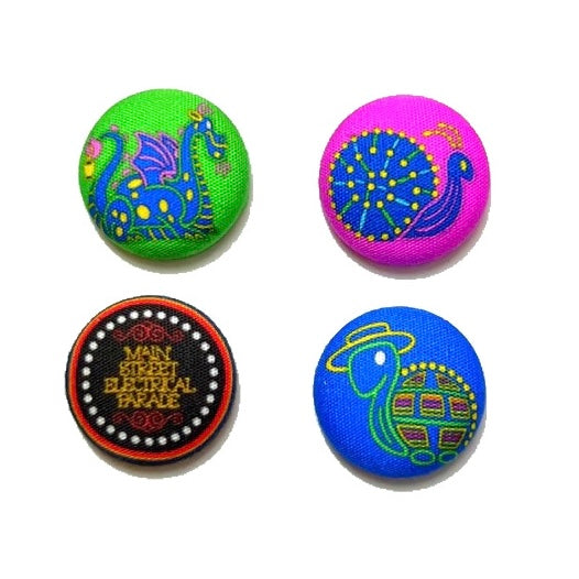 Electric Parade Inspired Mix And Match Fabric Button Earrings