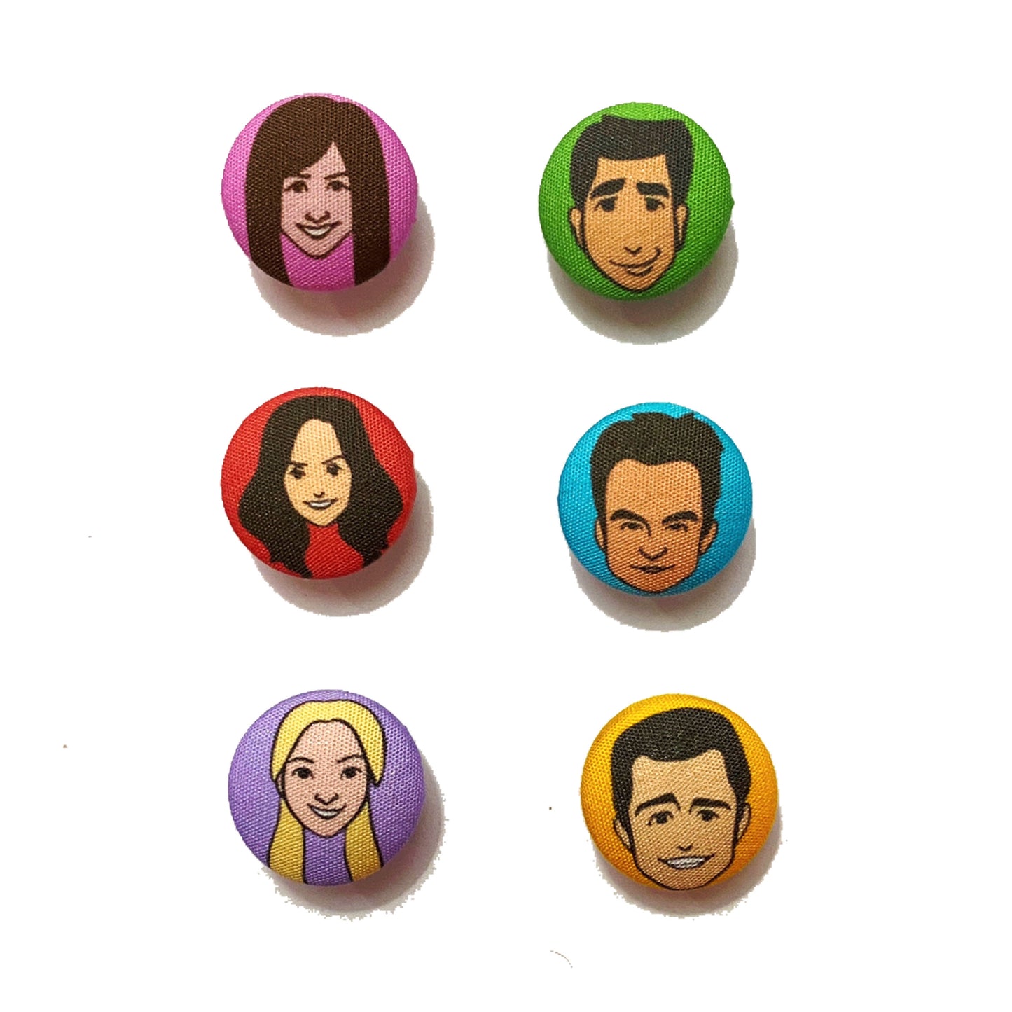 Friends Mix-and-Match Fabric Button Earrings
