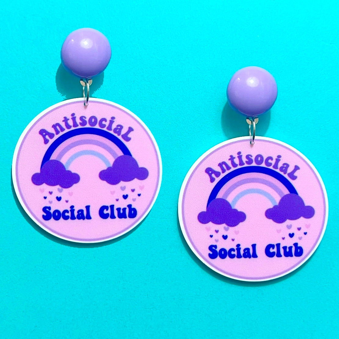 Antisocial Social Club Acrylic Drop Earrings