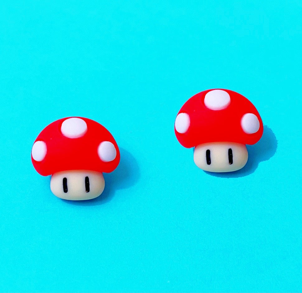 Mushroom Resin Post Earrings