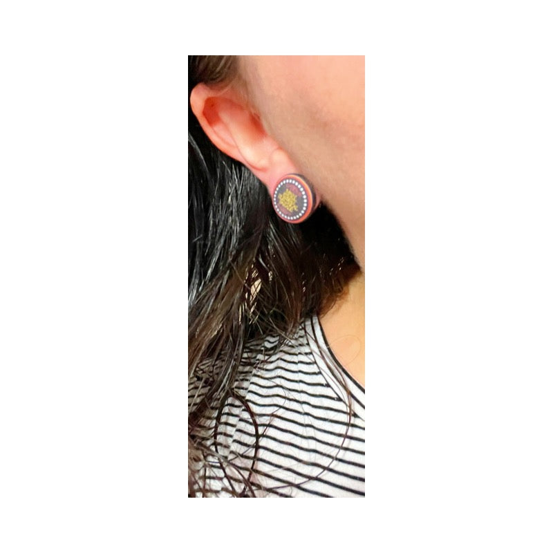 Electric Parade Inspired Mix And Match Fabric Button Earrings