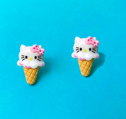 Kitty Ice Cream Post Earrings
