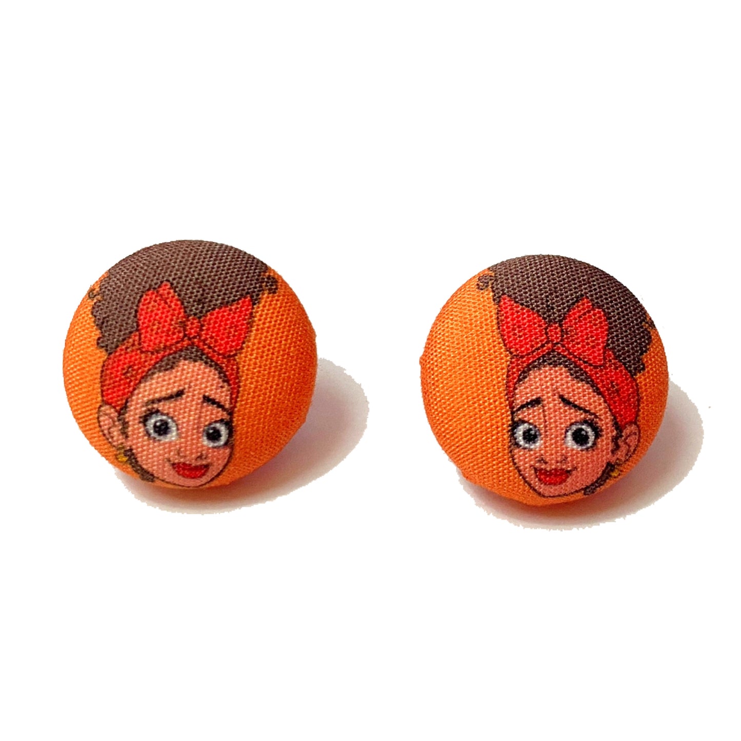 Dolores Fabric Button Earrings