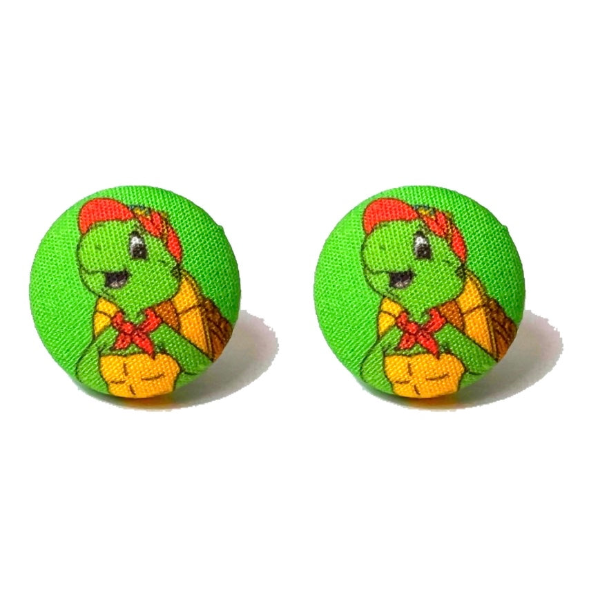 Franklin Fabric Button Earrings
