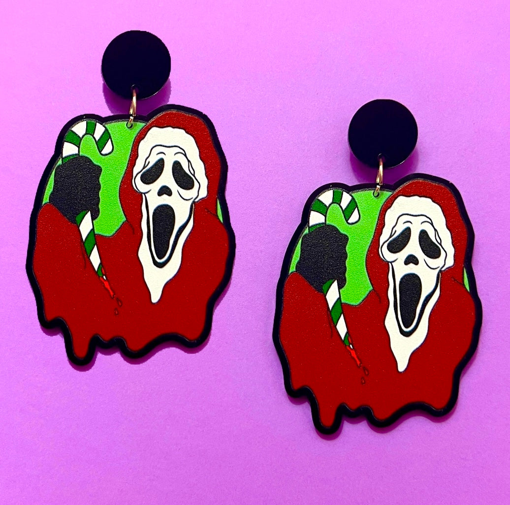Ghostface Santa Drop Earrings