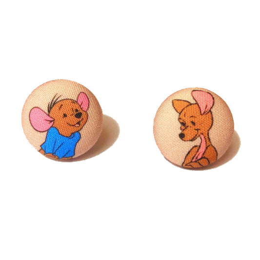 Kanga & Roo Fabric Button Earrings
