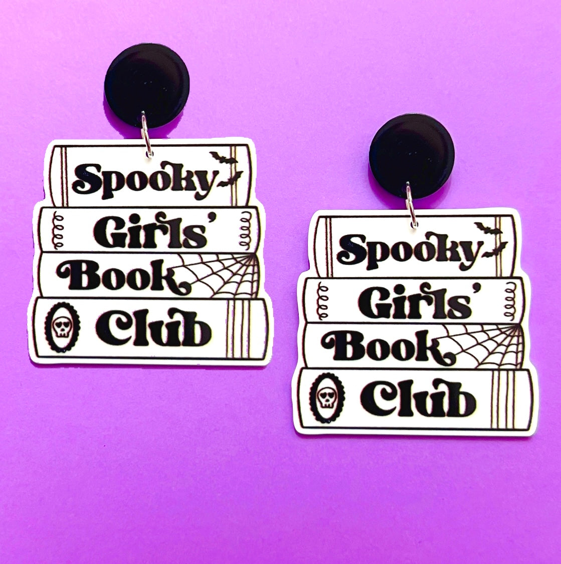 Spooky Girls Book Club Acrylic Drop Earrings