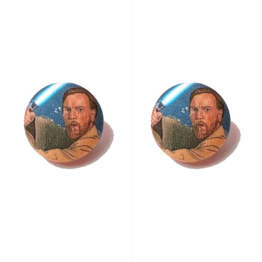 Kenobi Fabric Button Earrings