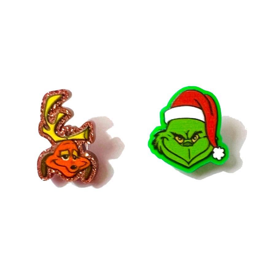 Grinch & Max Post Earrings
