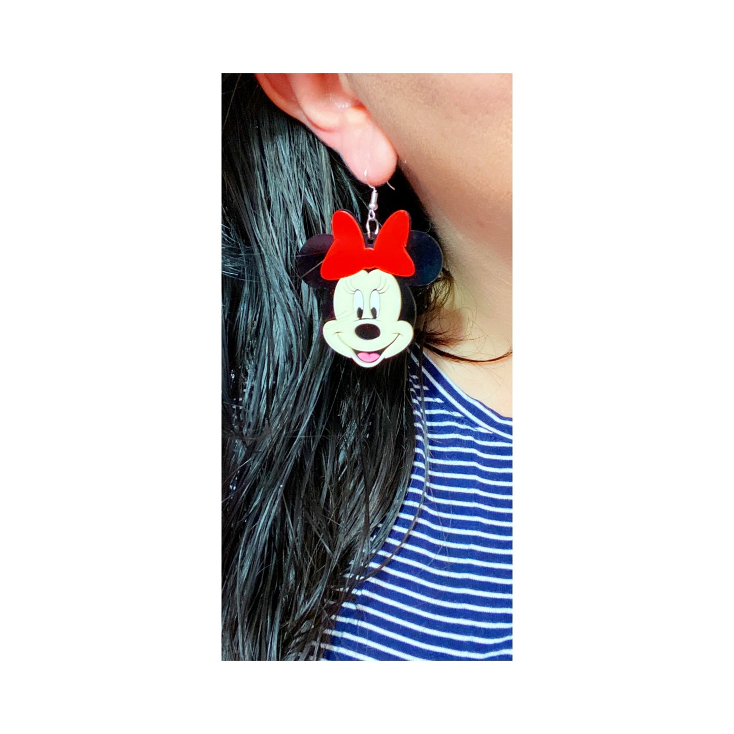 Mouse Couple Mid-Size Acrylic Drop Earrings