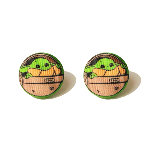 Child BB Fabric Button Earrings