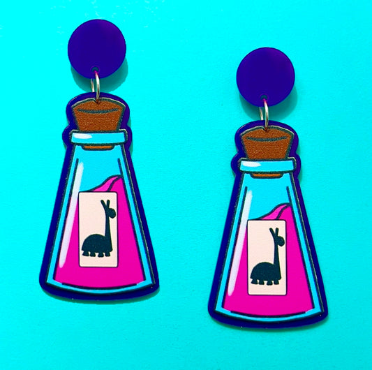 Llama Poison Kuzco Purple Drop Earrings