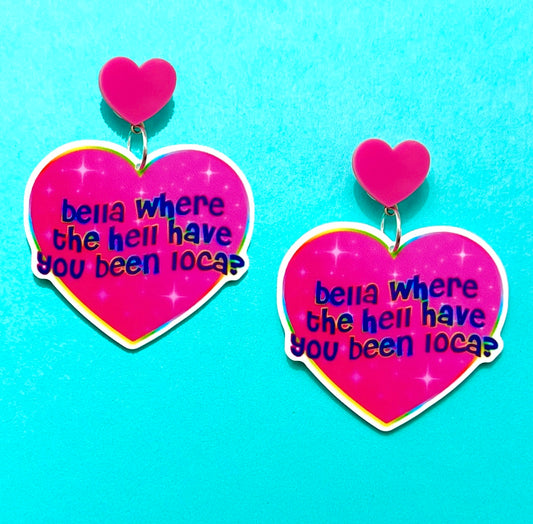 Bella Loca Heart Acrylic Drop Earrings