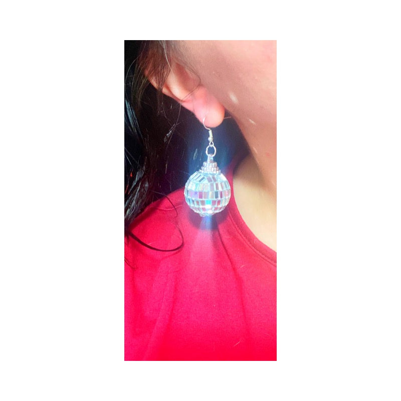 Mini Disco Ball 3D Drop Earrings
