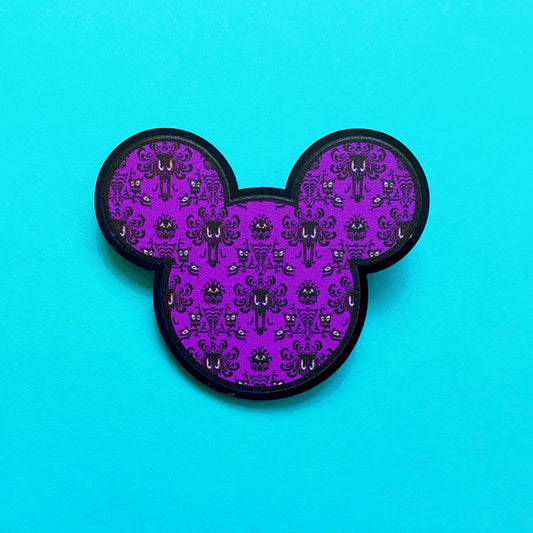 Haunted Wallpaper Mouse Acrylic Brooch Pin