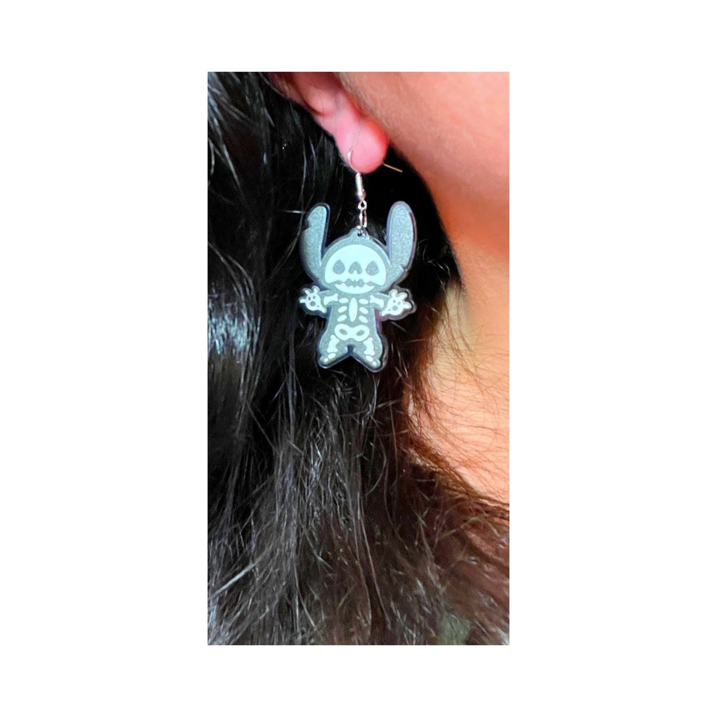 Skeleton Stitch Acrylic Drop Earrings
