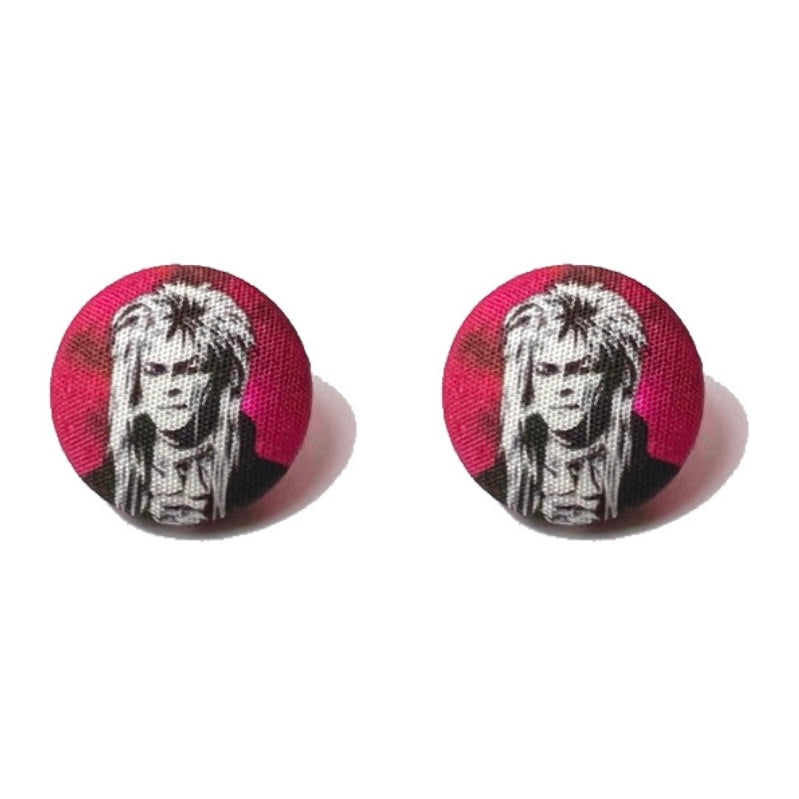 Jareth Fabric Button Earrings