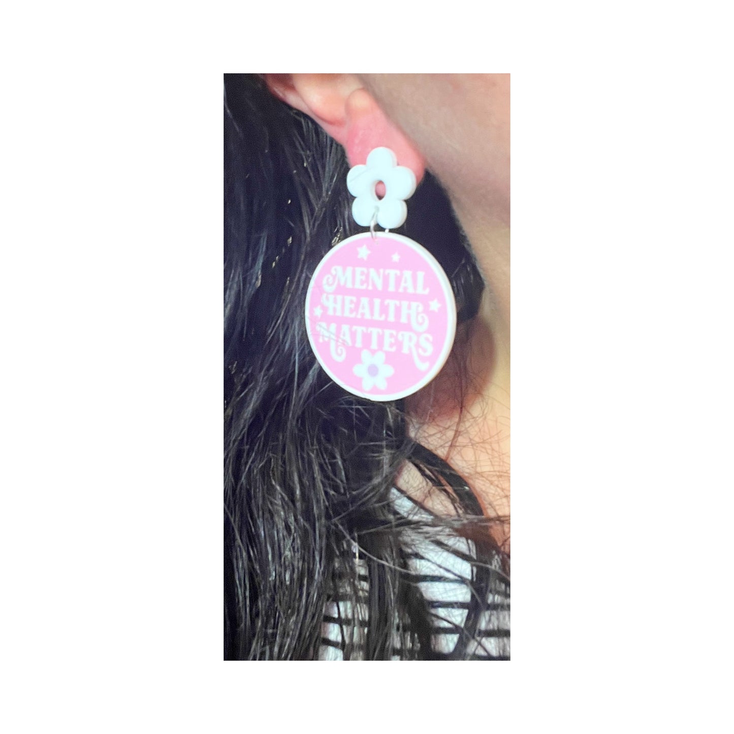 Mental Health Matters Retro Acrylic Drop Earrings