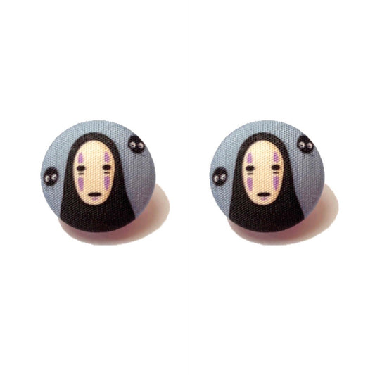 No Face Fabric Button Earrings
