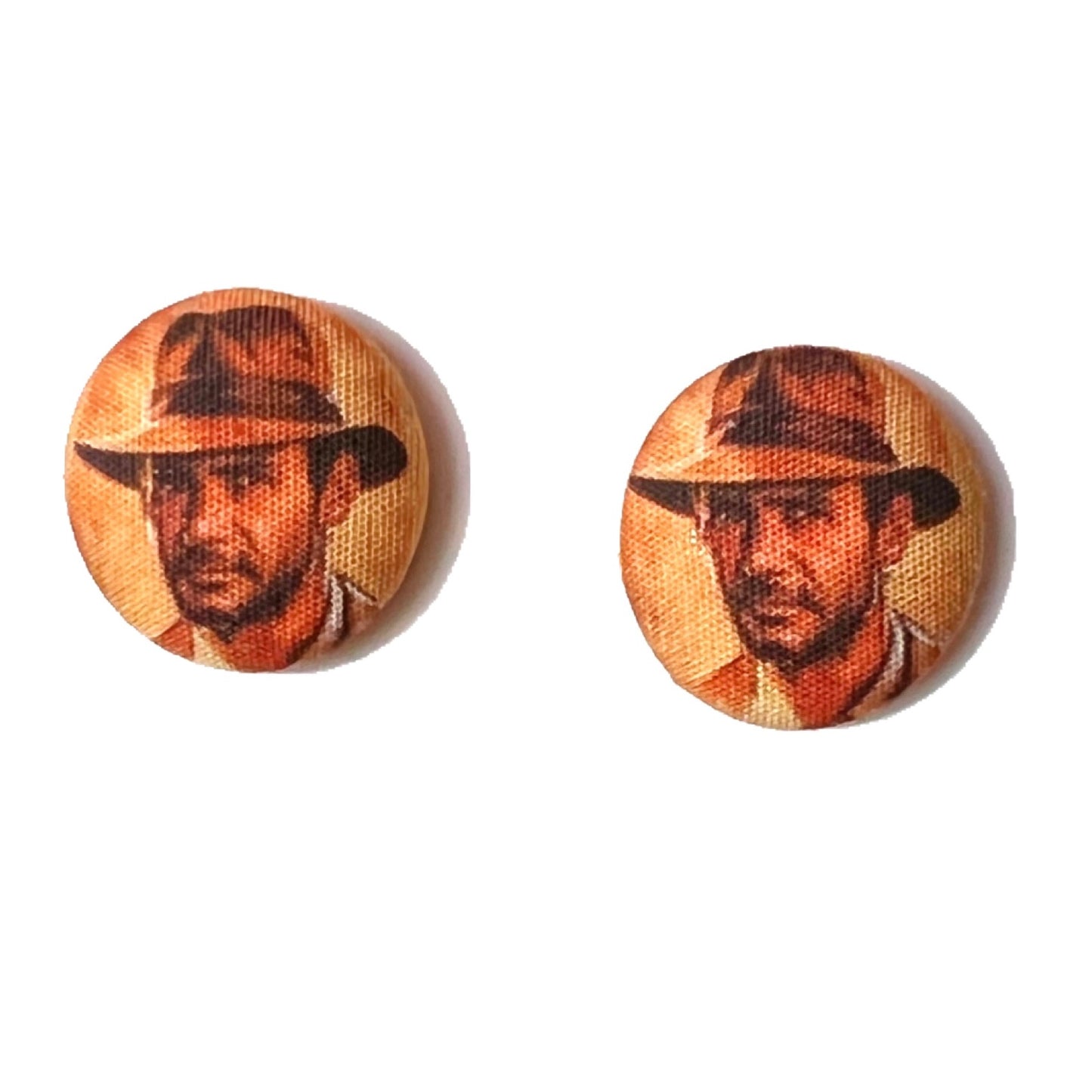 Indiana Fabric Button Earrings