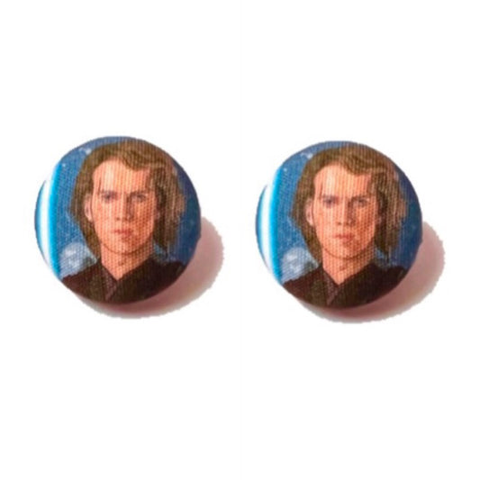 Anakin Fabric Button Earrings