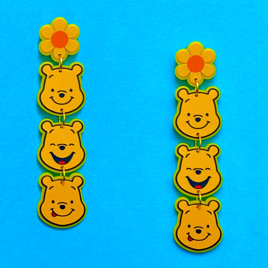 Pooh Tiered Acrylic Drop Earrings