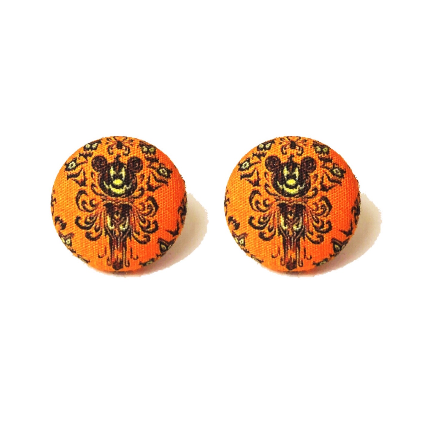 Orange Mouse Haunted Wallpaper Inspired Button Earrings