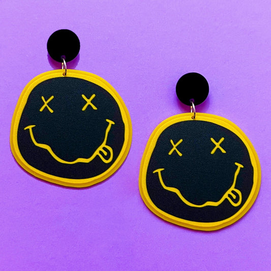 Nirvana Inspired Acrylic Drop Earrings