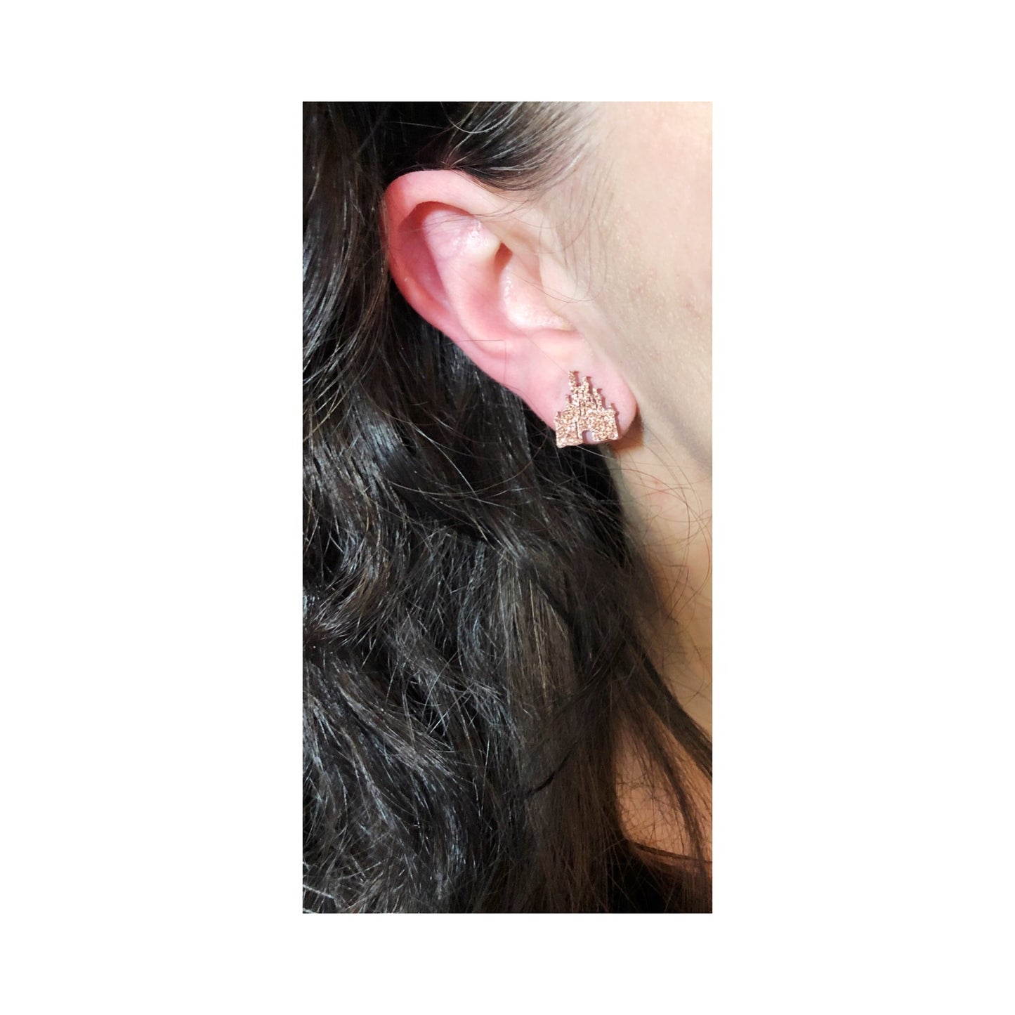 Rose Gold Castle Post Earrings