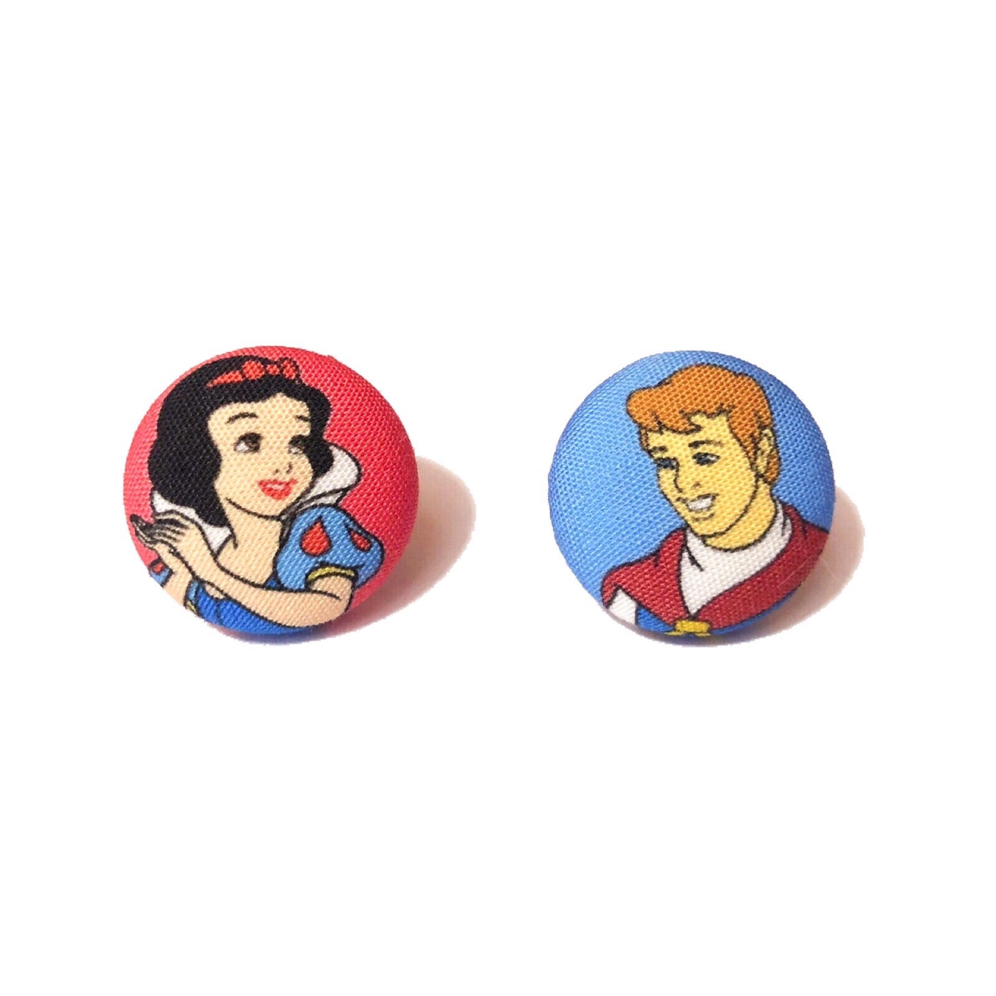 Snow & Prince Fabric Button Earrings