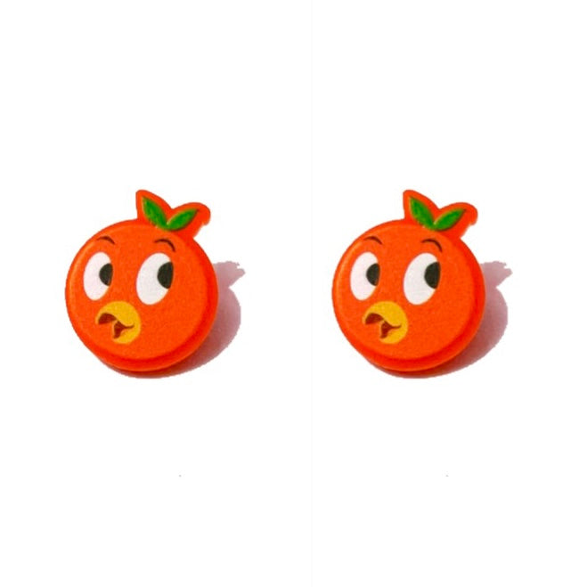 Orange Bird Inspired Acrylic Post Earrings