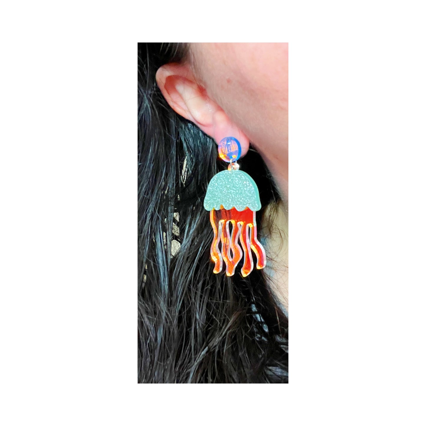 Sparkle Jellyfish Acrylic Drop Earrings